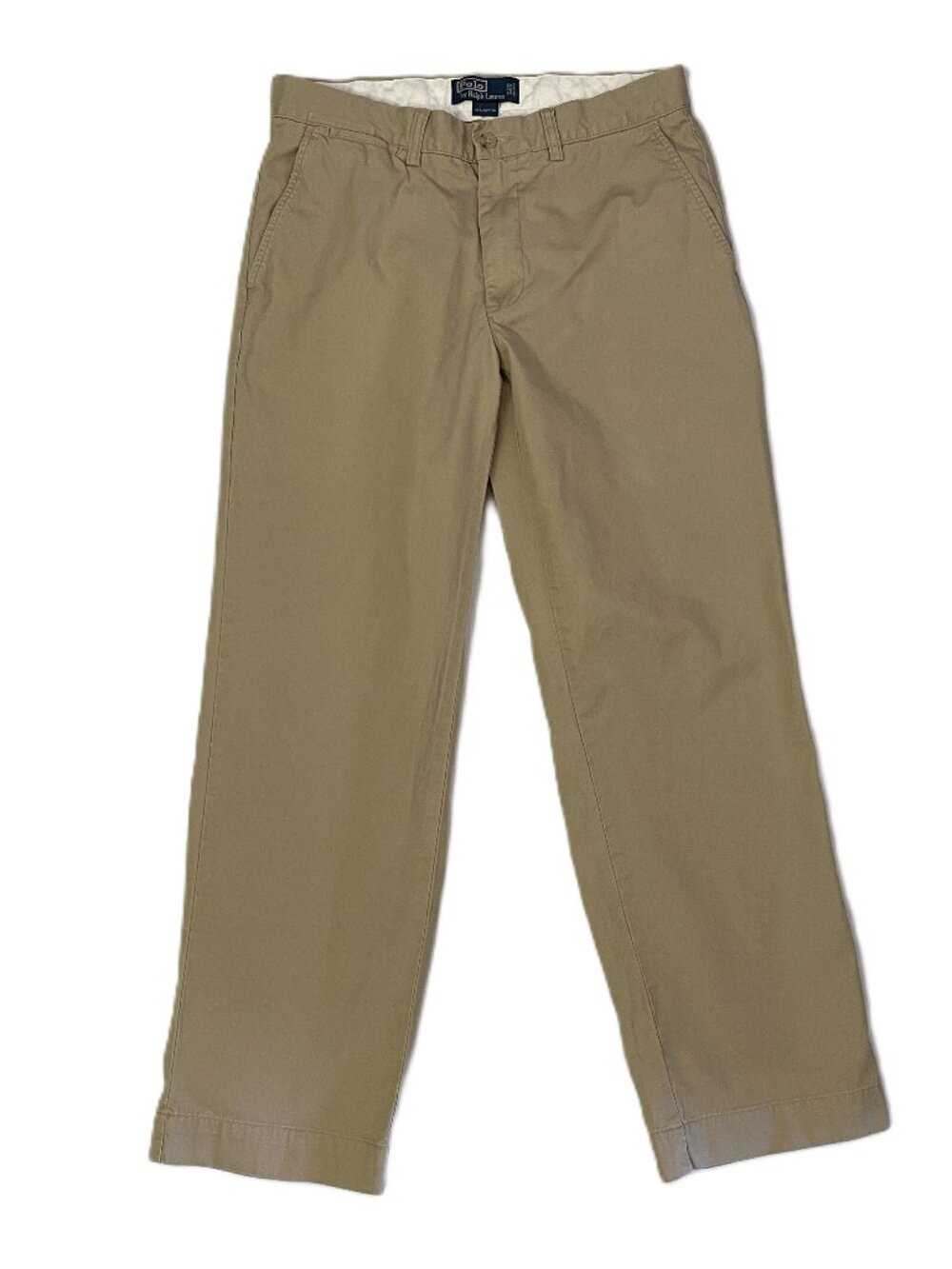 Polo Ralph Lauren Pants Men 31x30 Khaki Tan 100% Cotton Chino Trousers Pony Logo
